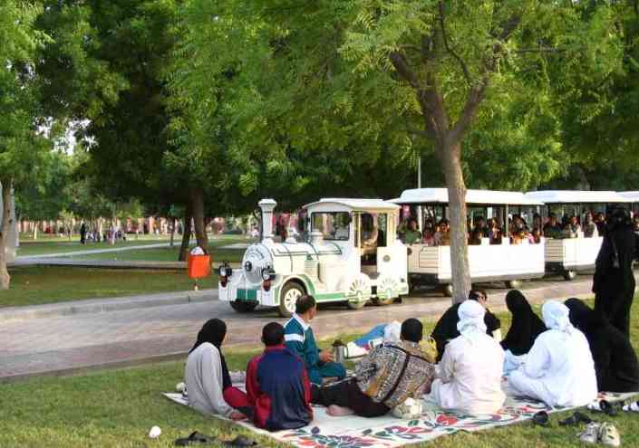 UAE, train, family, picnic, park